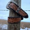 Leather western belt cactus feather hand carved leather belt mens belt kids belt western ladies belts buckstitch belt (23)