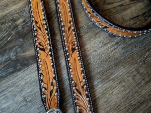 a leather dog collar for sale western sunflower dog collar medium large dog collars ranch hand (57)