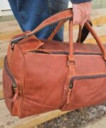 western duffel bag leather duffel bag mens luggage carry on travel bag (2)