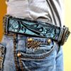 Leather Belt - Ocean Drift Western Belt