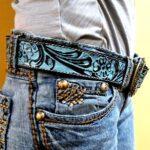 Leather western belt cactus feather hand carved leather belt mens belt kids belt western ladies belts buckstitch belt (12)