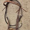 Wrangler Roughout Browband Headstall - White Buckstitch