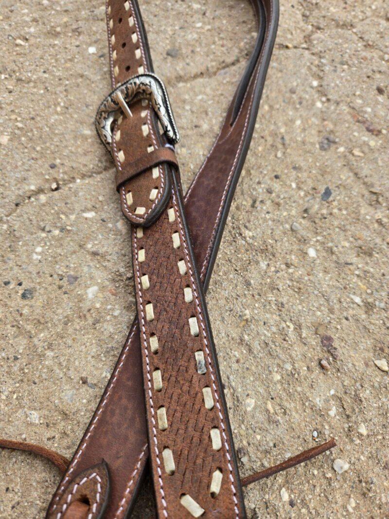 western headstall bridle leather roughout western headstall buckstitch breast collar western (13)