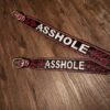 Leather Dog Collar - ASSHOLE - White Lettering - view 5