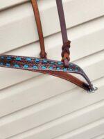 Leather noseband western tiedown leather tiedown noseband with buckstitch western horse tack ranch hand tack (10)