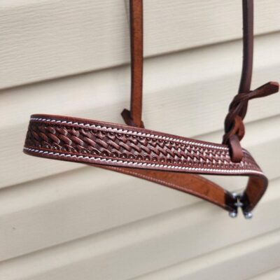 Leather noseband western tiedown leather tiedown noseband with buckstitch western horse tack ranch hand tack (12)
