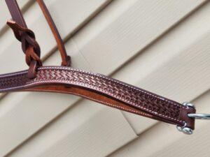 Leather noseband western tiedown leather tiedown noseband with buckstitch western horse tack ranch hand tack (18)