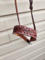 Leather noseband western tiedown leather tiedown noseband with buckstitch western horse tack ranch hand tack (3)