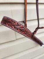 Leather noseband western tiedown leather tiedown noseband with buckstitch western horse tack ranch hand tack (5)