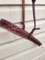 Leather noseband western tiedown leather tiedown noseband with buckstitch western horse tack ranch hand tack (6)