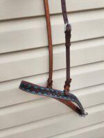 Leather noseband western tiedown leather tiedown noseband with buckstitch western horse tack ranch hand tack (9)