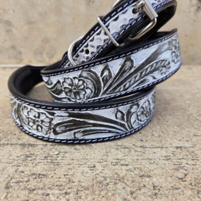 ink ivory leather dog collar white dog collar black dog collar western dog collar leather dog collar (9)