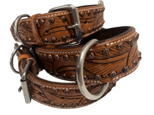 ranch hand western leather dog collar with copper studs d ring unique leather dog collar main image ranch hand