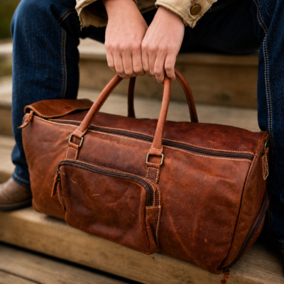 rambler leather duffel bag mens travel bag 2