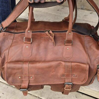 voyager mens duffel bag mens leather bag by ranch hand leather bag dudes gym bag carry on bag (11)