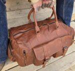voyager mens duffel bag mens leather bag by ranch hand leather bag dudes gym bag carry on bag (8)