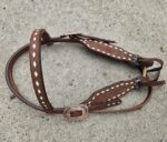 handcrafted western leather headstall cowboy style horse bridle romel reins (1)