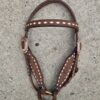 High Country - White Buckstitch Browband Headstall with Roughout Leather