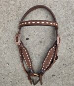 handcrafted western leather headstall cowboy style horse bridle romel reins (2)