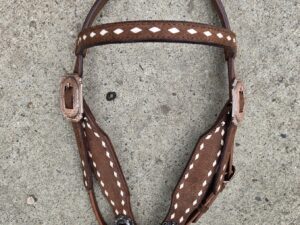 handcrafted western leather headstall cowboy style horse bridle romel reins (2)