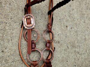handcrafted western leather headstall cowboy style horse bridle romel reins (27)