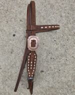 handcrafted western leather headstall cowboy style horse bridle romel reins (3)