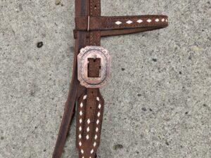 handcrafted western leather headstall cowboy style horse bridle romel reins (3)