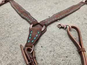 handcrafted western leather headstall cowboy style horse bridle romel reins (34)
