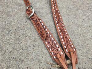 handcrafted western leather headstall cowboy style horse bridle romel reins (36)