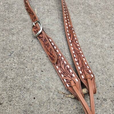 handcrafted western leather headstall cowboy style horse bridle romel reins (36)