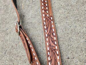 handcrafted western leather headstall cowboy style horse bridle romel reins (37)