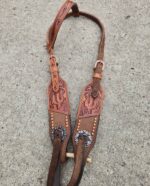 handcrafted western leather headstall cowboy style horse bridle romel reins (4)