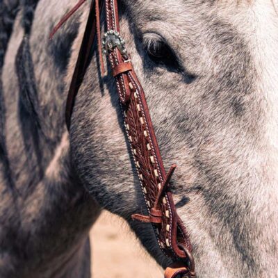 handcrafted western leather headstall cowboy style horse bridle romel reins (55)