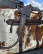 ranch hand Hair On Cowhide Duffel Bag Leather Mens Bag Travel Bag Carry on weekend bag Womens Fashion (16)