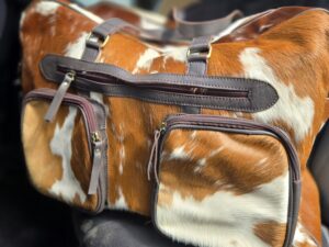 ranch hand Hair On Cowhide Duffel Bag Leather Mens Bag Travel Bag Carry on weekend bag Womens Fashion (19)