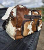 ranch hand Hair On Cowhide Duffel Bag Leather Mens Bag Travel Bag Carry on weekend bag Womens Fashion (20)