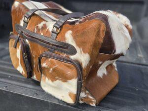 ranch hand Hair On Cowhide Duffel Bag Leather Mens Bag Travel Bag Carry on weekend bag Womens Fashion (21)