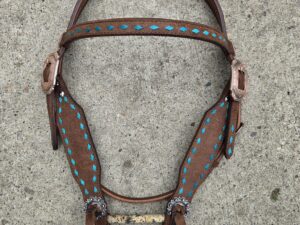 romel reins authentic western headstall for quarter horses handmade leather headstall with conchos and tooling premi (69)