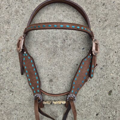 romel reins authentic western headstall for quarter horses handmade leather headstall with conchos and tooling premi (69)