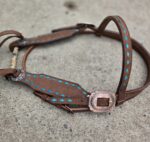 romel reins authentic western headstall for quarter horses handmade leather headstall with conchos and tooling premi (70)