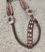 romel reins authentic western headstall for quarter horses handmade leather headstall with conchos and tooling premi (76)