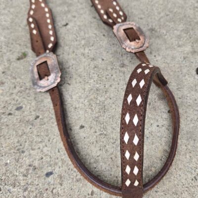 romel reins authentic western headstall for quarter horses handmade leather headstall with conchos and tooling premi (76)