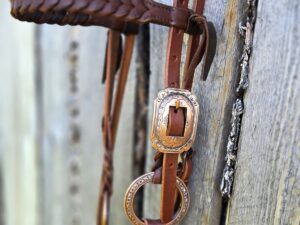 1 rose gold browband headstall metal rings