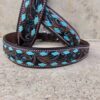turquoise buckstitch dog collar leather ranch hand dog collars