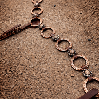 Rose gold metal ring breast collar by ranch hand premium ring set1