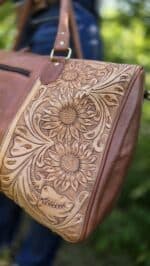 WESTERN DUFFEL BAGS Western travel bags western gym bag mens leather bag tooled leather bags (3)