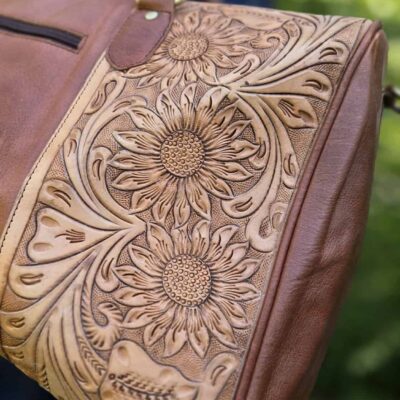 WESTERN DUFFEL BAGS Western travel bags western gym bag mens leather bag tooled leather bags (3)