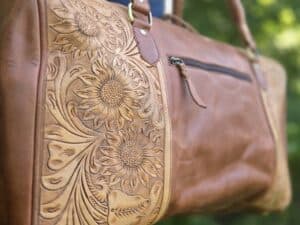 WESTERN DUFFEL BAGS Western travel bags western gym bag mens leather bag tooled leather bags (4)