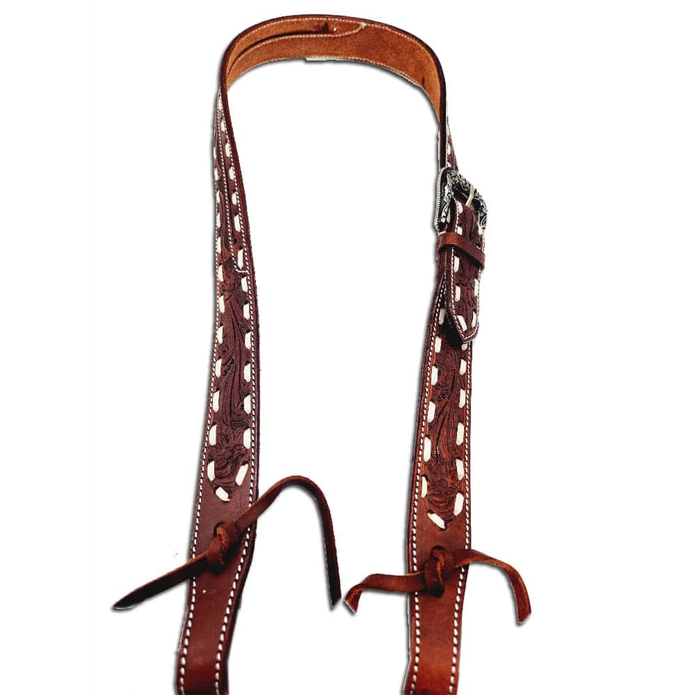 White Buckstitch Buckstitch HEadstall WEstern Breast Collar Horse TAck Western RAnch Hand (41)2 copy