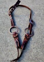 handcrafted western leather headstall cowboy style horse bridle romel reins (46) metal ring horse headdstall metal ring breast collar ranch hand twisted iron